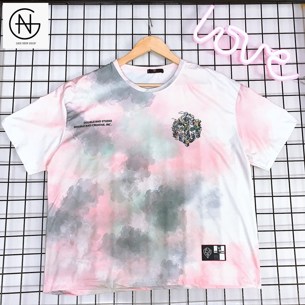 Áo Thun Loang Tay Lỡ In Nhiệt DOUBLE BAD form Unisex nam nữ phong cách Ulzzang - AL MH 01