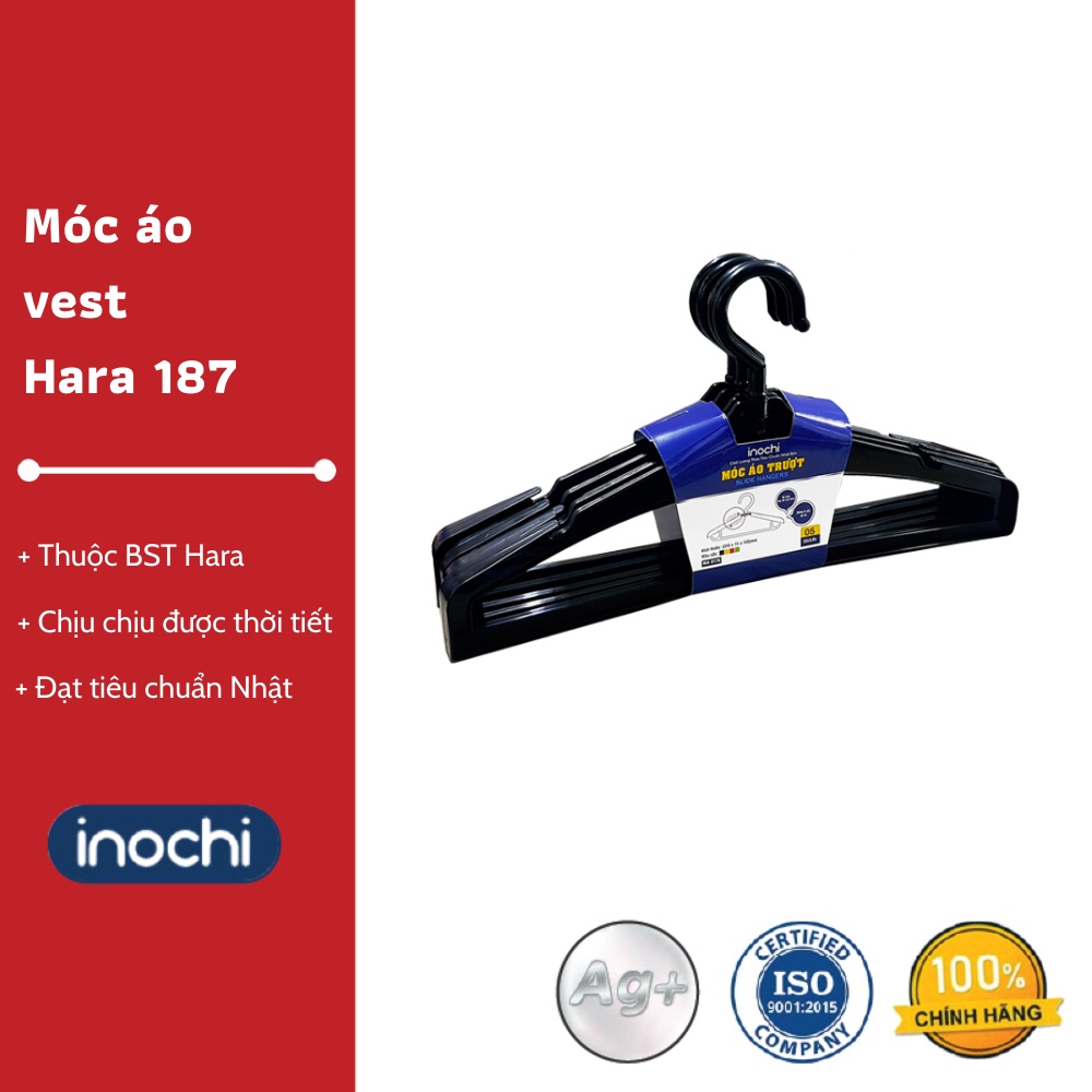 Bộ 5 móc áo vest Hara 187 - Thiết kế tinh tế, Chống chịu được mọi loại thời tiết, Chất lượng Nhật Bản