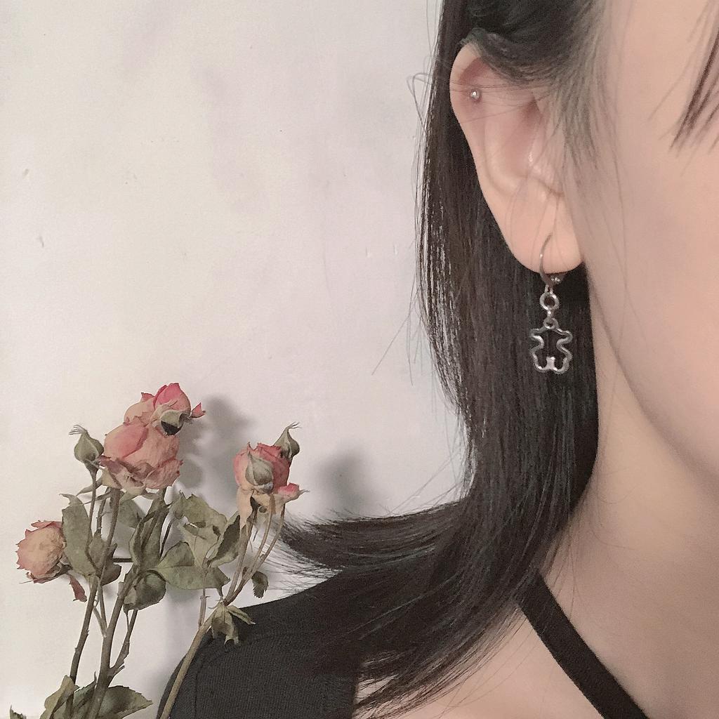 Khuyên Tai Hình Gấu Phong Cách Hip Hop Đơn Giản Dễ Phối Đồ 19551