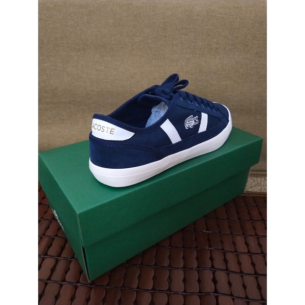 Giày thể thao cho cả nam và nữ thương hiệu Lacoste cao cấp màu xanh than