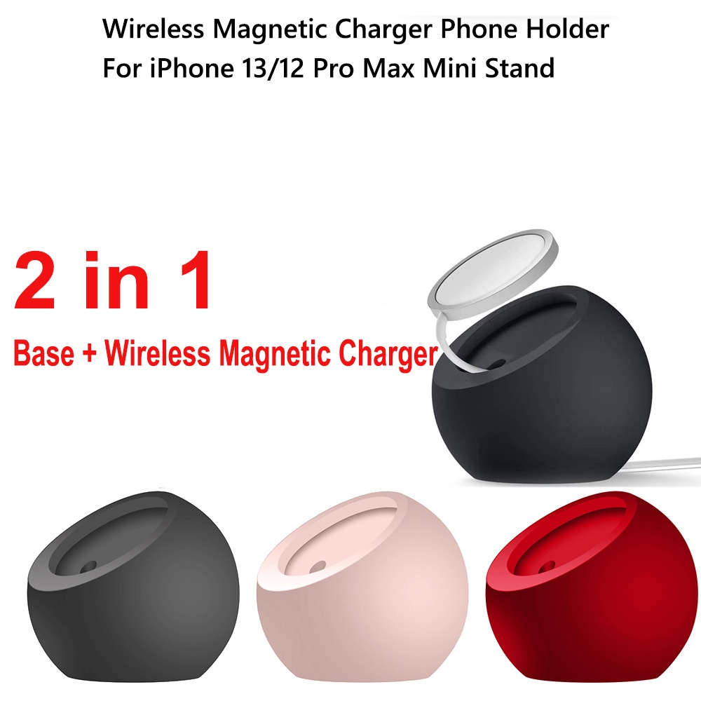 Giá Đỡ Điện Thoại Kiêm Sạc Nhanh 2 Trong 1 Có Nam Châm Cho iPhone 12 13 14 Pro Max