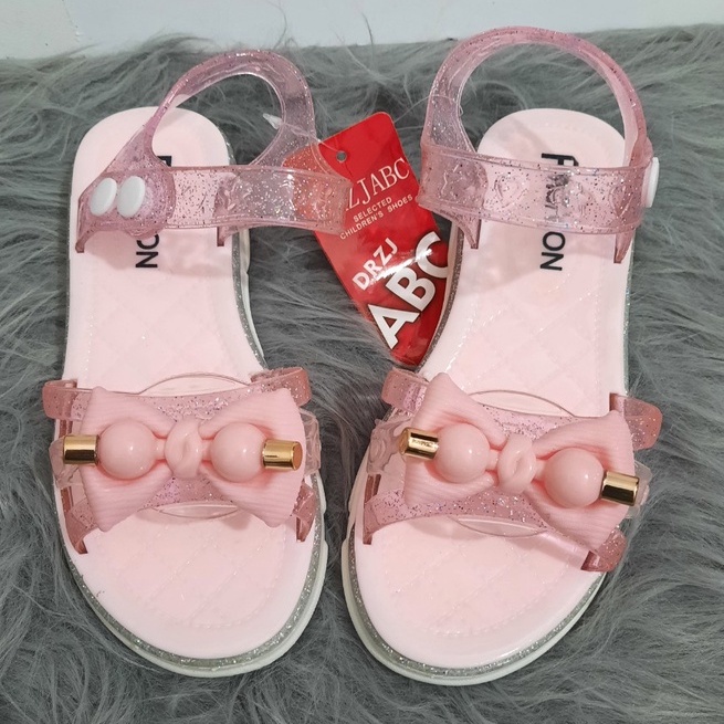 DÉP SANDAL NƠ QUAI NHỰA SIÊU MỀM BÉ GÁI