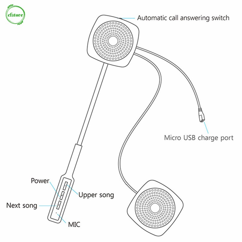 Tai nghe Bluetooth chuyên dụng CF gắn mũ bảo hiểm tiện lợi chất lượng cao