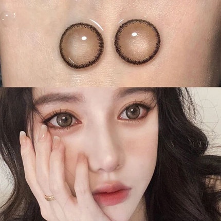 KSSEYE Kính áp tròng Tự nhiên Hàn Quốc 2 miếng Kính áp tròng màu nâu Silicone Hydrogel Dễ thương học sinh hàng ngày