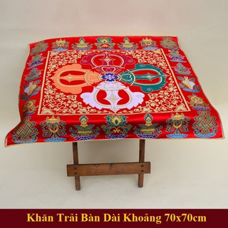 |ĐẶC BIỆT| Khăn Trải Bàn 70x70cm Mật Tông Chày Kim Cang Vải Gấm Cao Cấp Thủ Công Tây Tạng