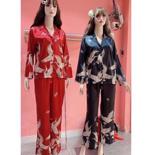 BỘ LỤA SATIN CHIM HẠC 💸