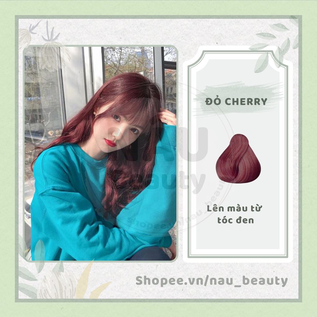 ( Không tẩy ) Thuốc nhuộm tóc màu đỏ cherry