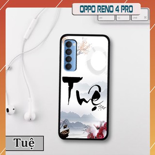 Ốp lưng kính 3D Oppo Reno 4 Pro-chữ thư pháp ý nghĩa