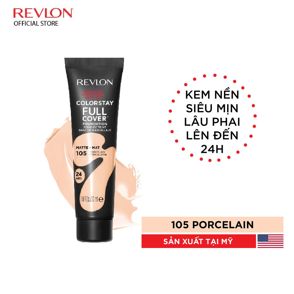 Kem nền che phủ toàn diện lâu phai Revlon ColorStay Full Cover Foundation 30ml