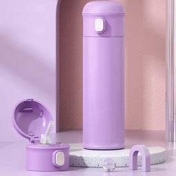 Bình giữ nhiệt lạnh 450ml June Nice có nút bấm vòi mút tiện lợi lõi inox 316, thiết kế sang trọng đa màu sắc