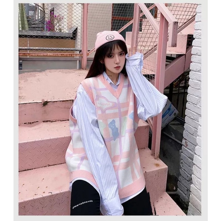 GL04 - ÁO GILE LEN ULZZANG CỔ V