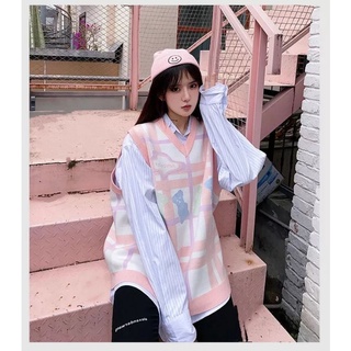 Gl04 - áo gile len ulzzang cổ v