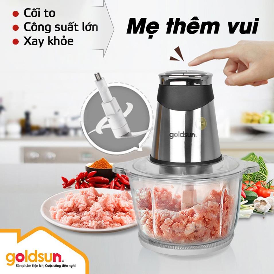 Máy xay thịt GOLDSUN, Cối xay thịt dung tích 2 lít, công suất 500W bảo hành 12 tháng. lỗi đổi mới 10 ngày mã GMC4740