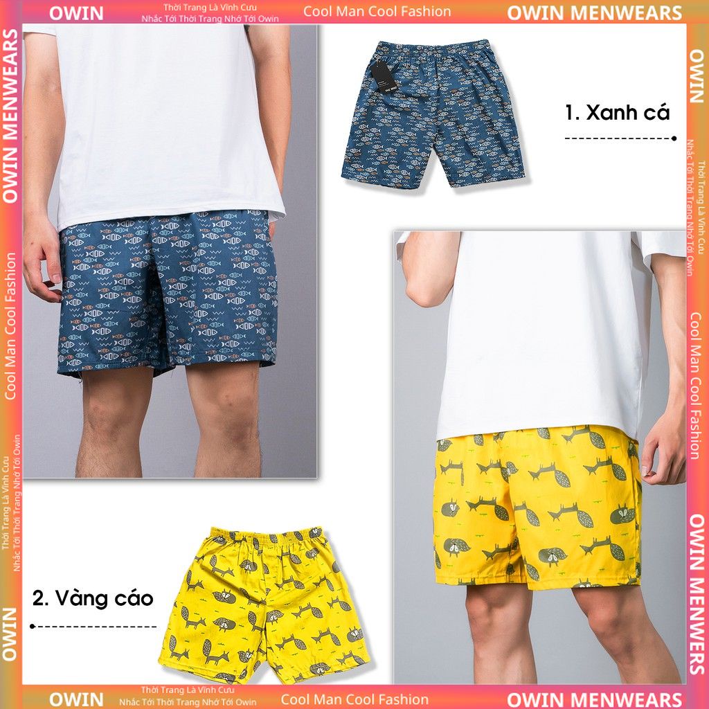 Quần Short Nam đi biển in hình họa tiết Quần Đùi Nam mặc nhà Mùa Hè Năng Động QD04  OWIN