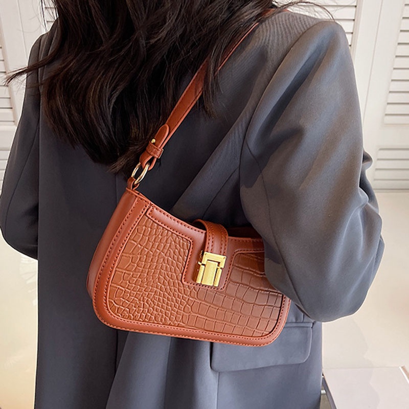 Túi xách IELGY đeo vai vân da cá sấu cao cấp thời trang cho nữ