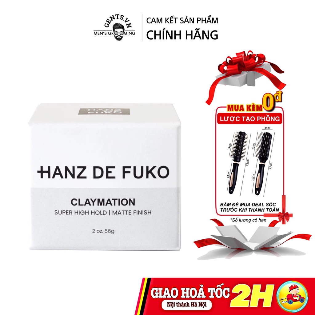 Sáp vuốt tóc nam Hanz de Fuko Claymation 56g