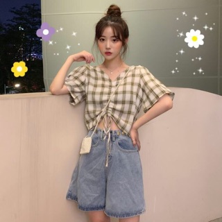 Áo kiểu kẻ ô( oder 3-5h quảng châu) mã 308