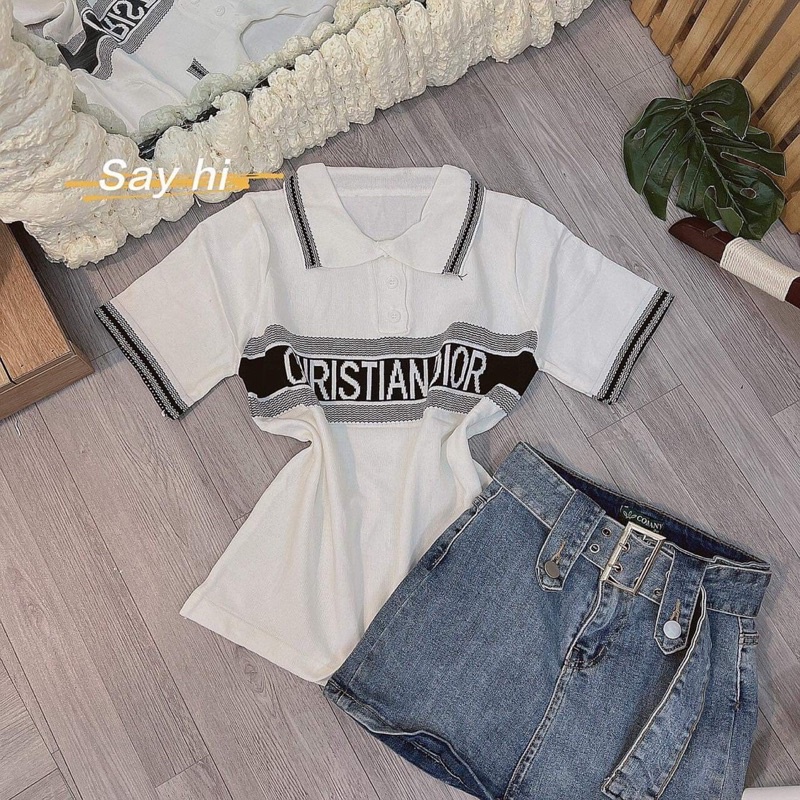 Áo len tay ngắn CD