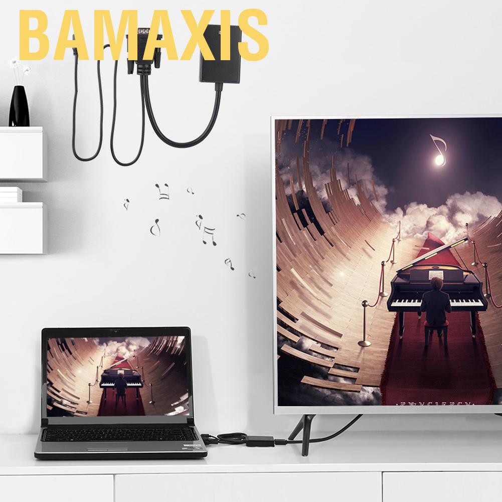 Cáp Chuyển Đổi Bamaxis 15cm Active Vga Sang Hdmi Với Âm Thanh Cho Pc Hdtv 1080p