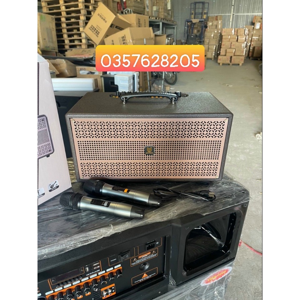 Loa Bestsound M6 Pro Màu Nâu Thời Thượng, Kèm 2 Micro Hát Karaoke Hay, Loa M6 và M6S Màu Xanh nha