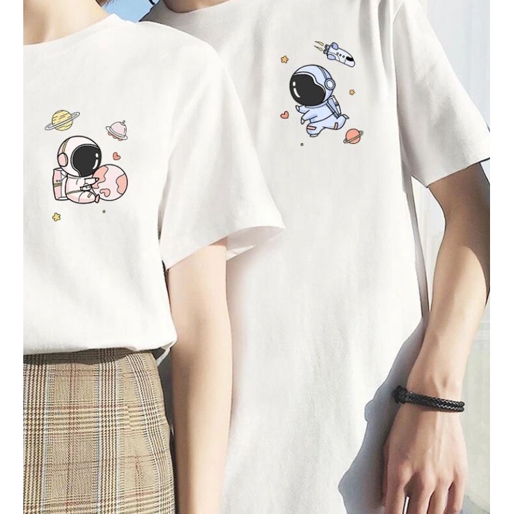 Áo phông form rộng, Áo đôi tay lỡ unisex phi hành gia cá tính cực chất | BigBuy360 - bigbuy360.vn