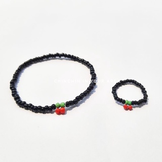 Bộ Vòng Tay & Nhẫn Cherry Handmade