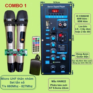 Mạch loa kéo ha8622 xanh guita công suất 40w - 80w kèm mic