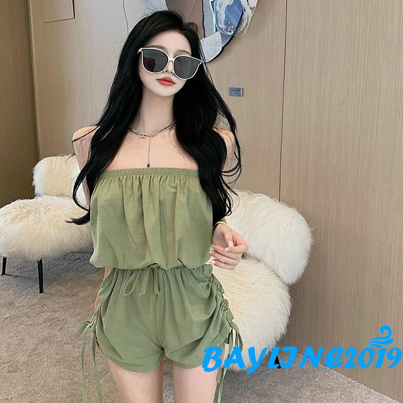 Bay-Women Romper, Off Shoulder High Waist Drawstring Shorts Pants Summer Fall Street Spring Jumpsuit | BigBuy360 - bigbuy360.vn