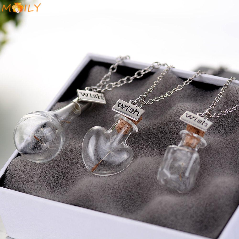 Vòng cổ mặt dây thủy tinh bồ công anh thời trang DIY