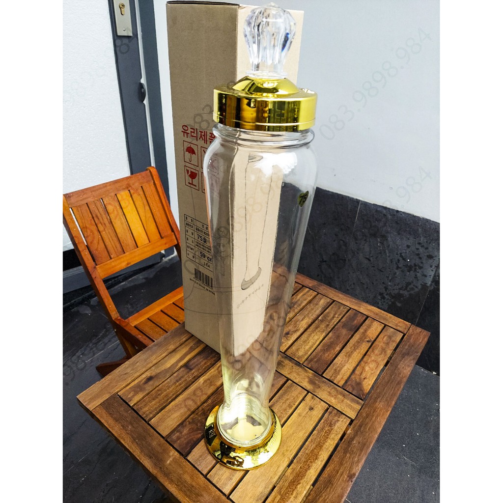 Bình thủy tinh Ngâm rượu 3L HÀN QUỐC YongCheon hình Trụ(Nắp có núm) No75. Hàng cao cấp - Phóng to sâm - Bảo vệ sức khỏe. | BigBuy360 - bigbuy360.vn