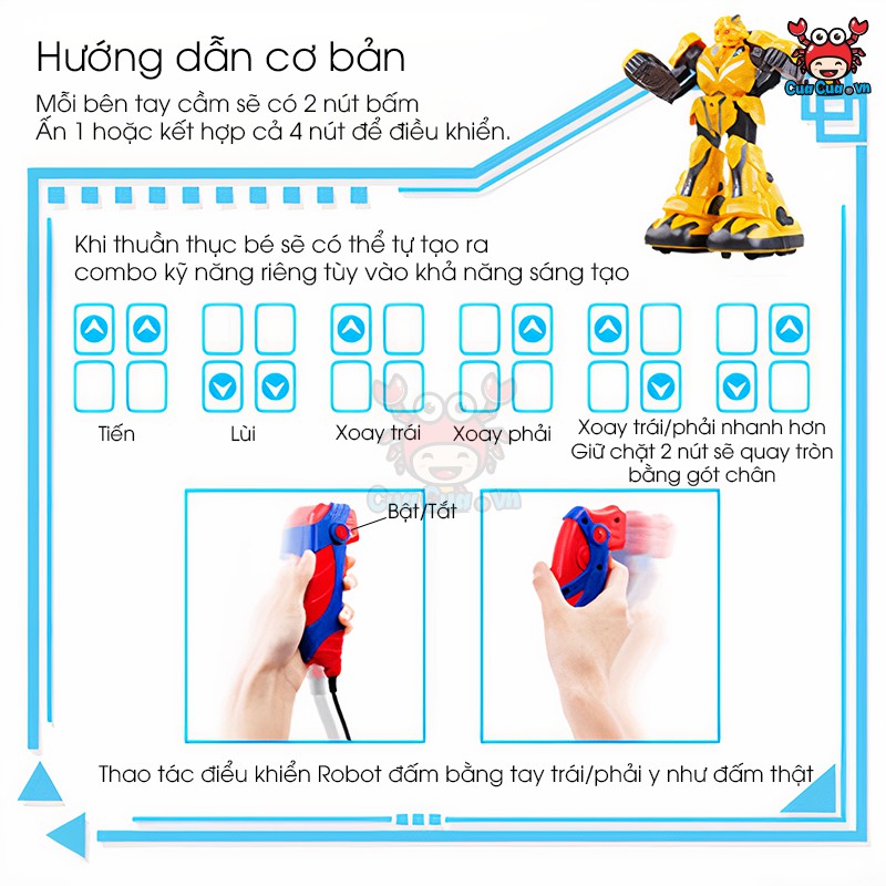 Robot đấm bốc điều khiển cảm ứng bằng tay, Rô bốt boxing đánh nhau (Đồ chơi trẻ em thông minh vận động sáng tạo cho bé)