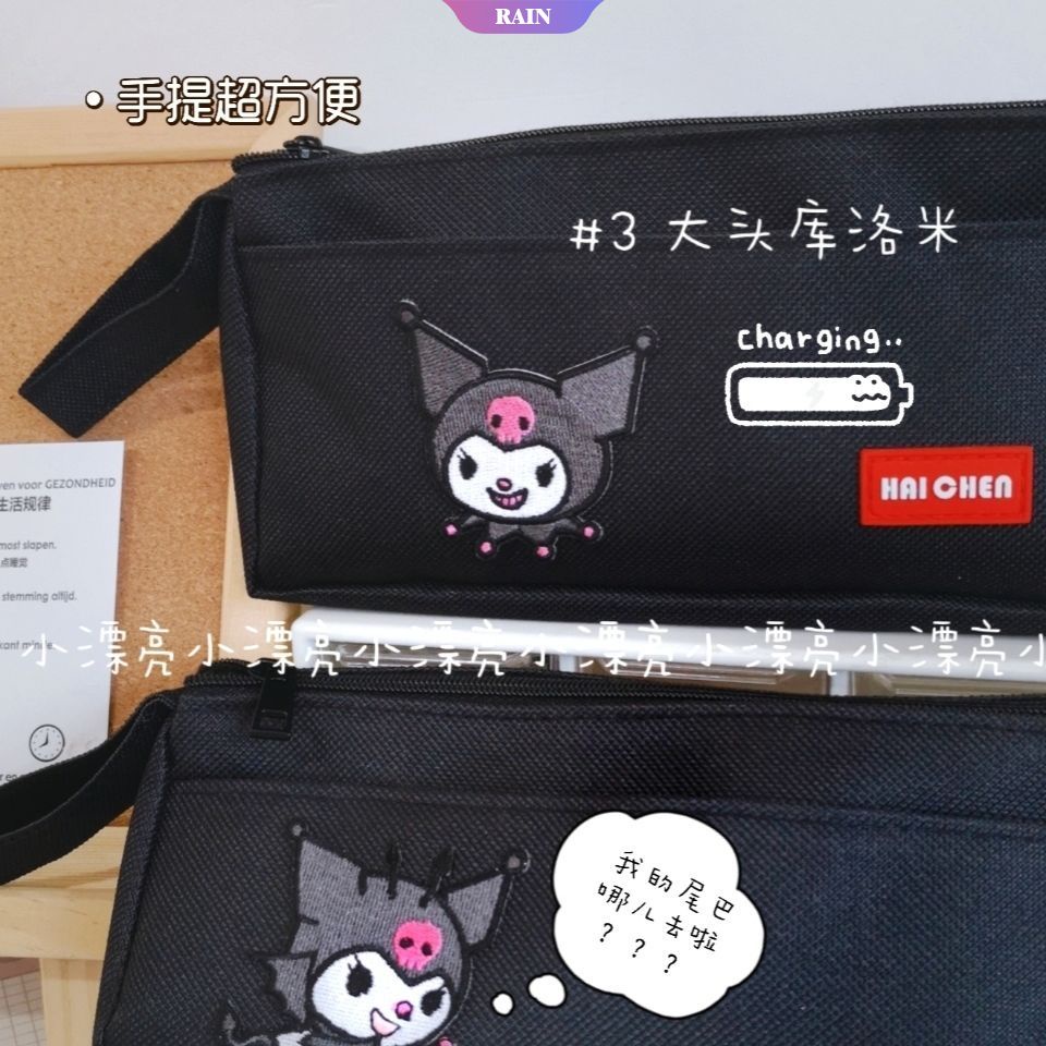 Túi Đựng Bút Hai Lớp Bằng Vải Oxford Họa Tiết Hoạt Hình Sanrio Dễ Thương