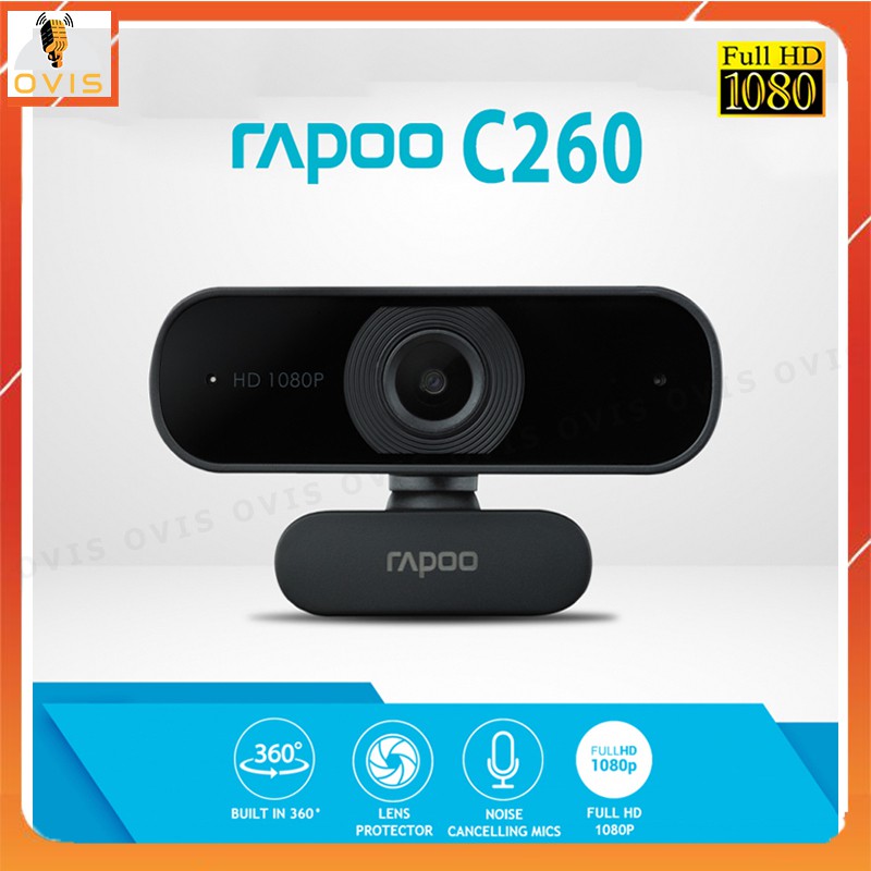 [BH 24 THÁNG] Webcam Họp Trực Tuyến Rapoo C260 Phân Giải HD 1080p, Góc Siêu Rộng 95°, Tự Động Lấy Nét, Giảm Tiếng Ồn Kép | BigBuy360 - bigbuy360.vn