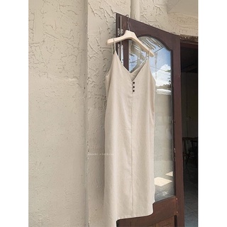 SHU SHI - Đầm Linen 3 Cúc Gỗ ( Ảnh chính chủ của shop )