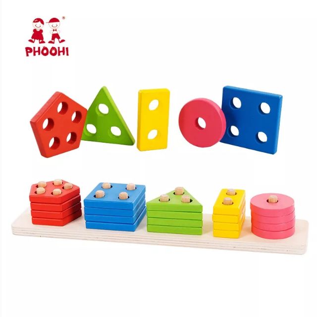 [Mã LIFE0503TOYS1 giảm 10% đơn 150k] Giáo cụ Montessori thả hình khối