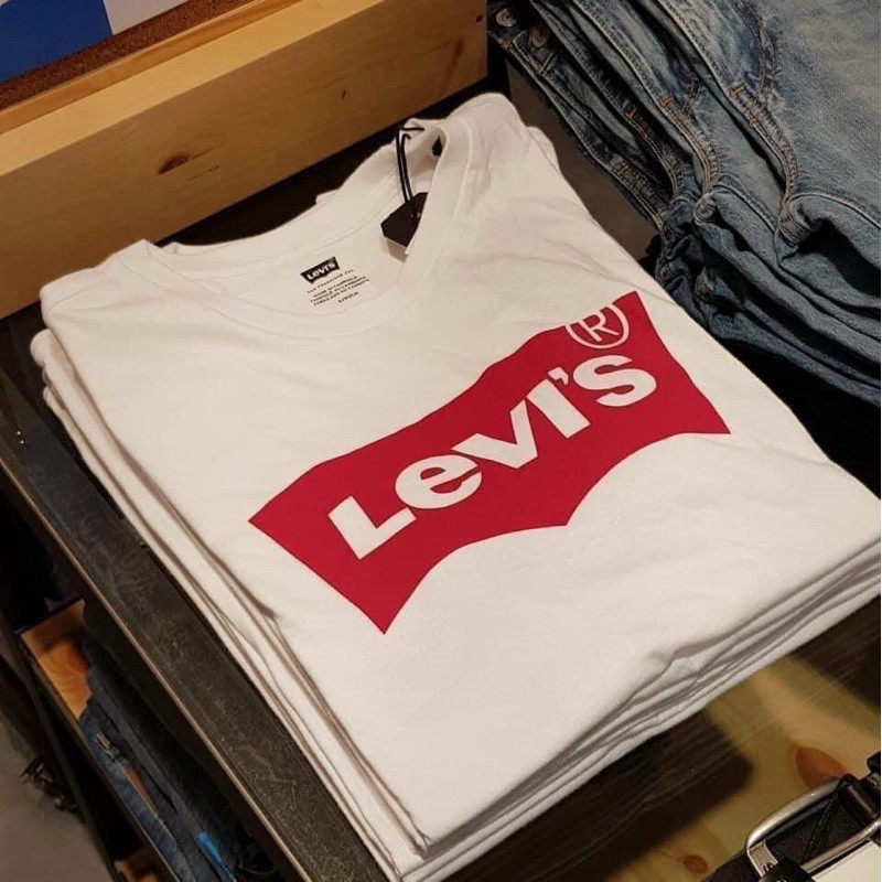 ÁO THUN COTTON ĐÔI CỘC TAY TRẮNG LEVI’S CHO NAM NỮ HÀNG ĐẸP BÁN SHOP