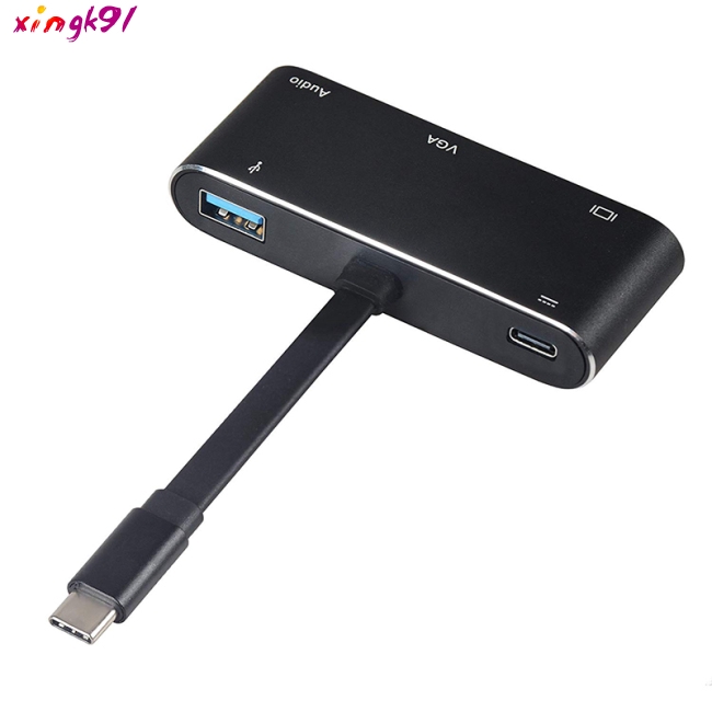 5 in 1 Type-C to HDMI/VGA/ Audio/USB 3.0 Port+USB C Female Port Converter Adapter Bộ điều hợp chuyển