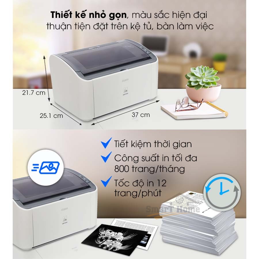 Máy In Canon 2900 Chính Hãng Mới - Máy In Văn Phòng Tốc Độ In 12 Trang A4 Trong 1 Phút , Hộp Mực Lớn Tiết Kiệm Chi Phí