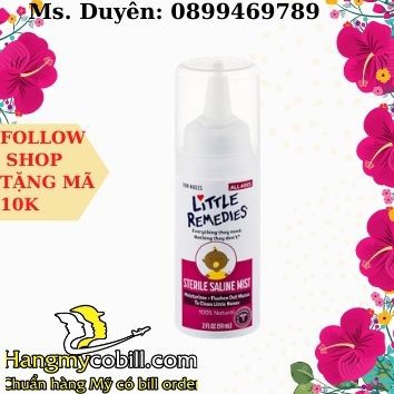 (có bill nhập)XỊT MŨI LITTLE REMEDIES: KHÁNG VIÊM, CHỐNG NGẠT, GIẢM ĐỜM