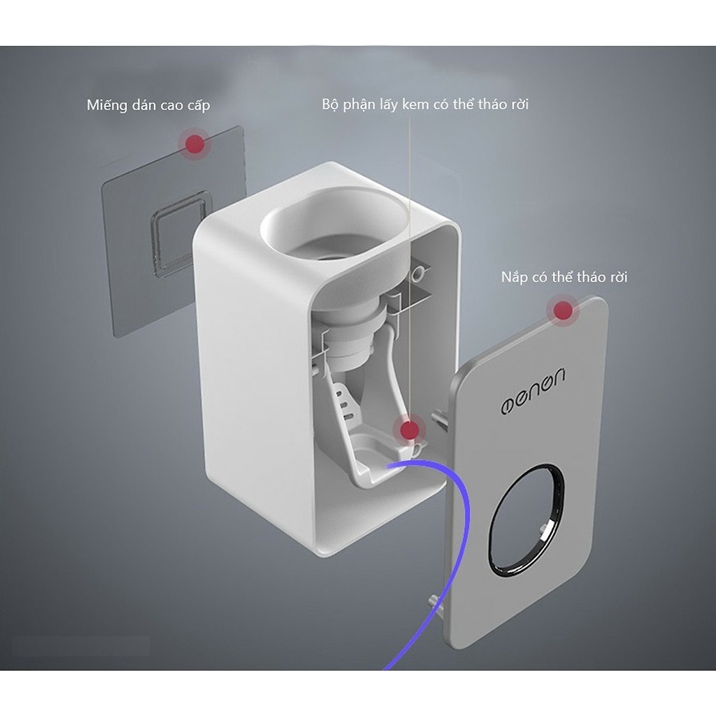 Bộ Nhả Kem Đánh Răng Tự Động, Kệ Nhà Tắm Để Đồ Thông Minh Lắp Đặt Dán Tường OENEN