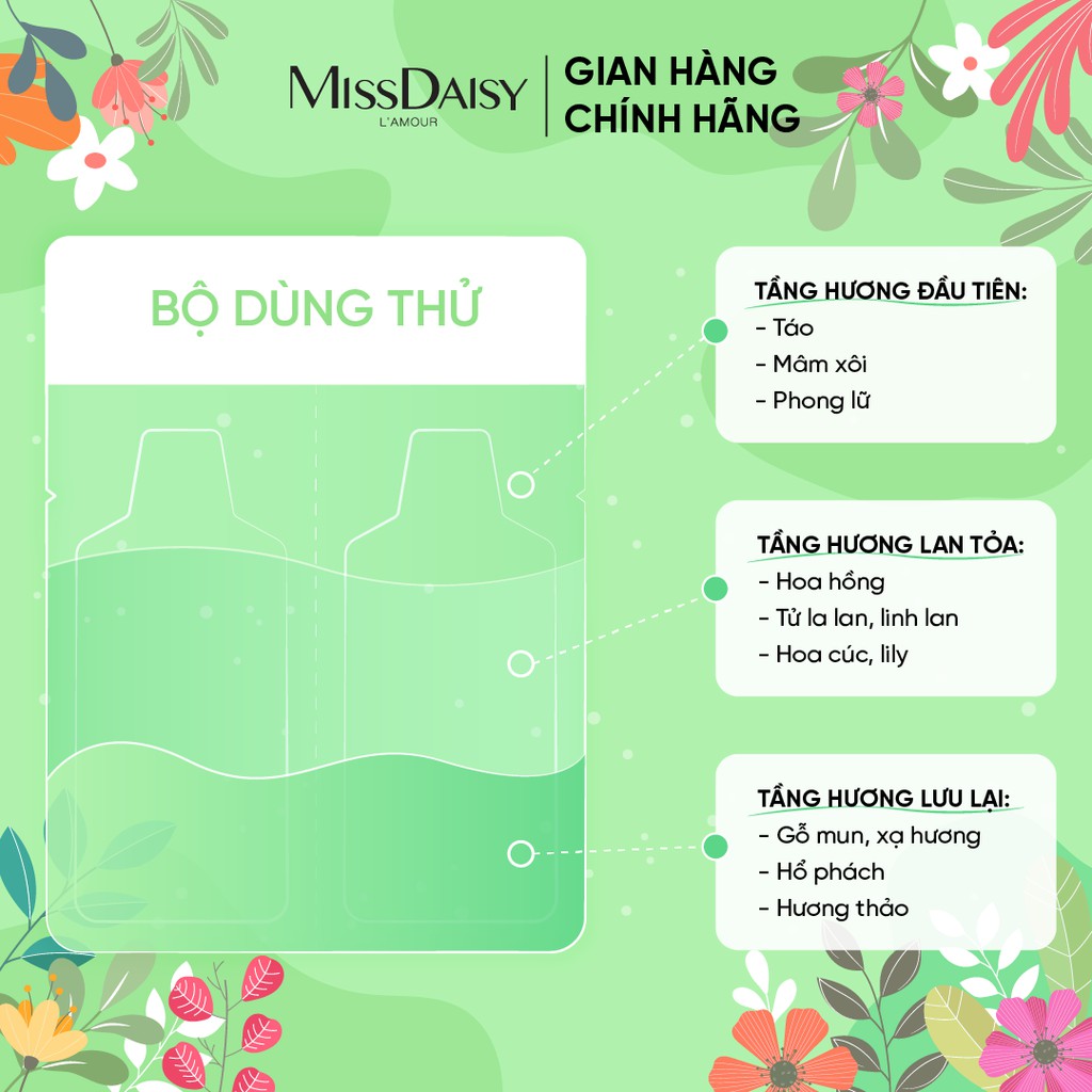 Bộ Dùng Thử Chăm Sóc Tóc Hương Nước Hoa MISSDAISY Chiết Xuất Hoa Hồng Bungari & Gỗ Mun | BigBuy360 - bigbuy360.vn
