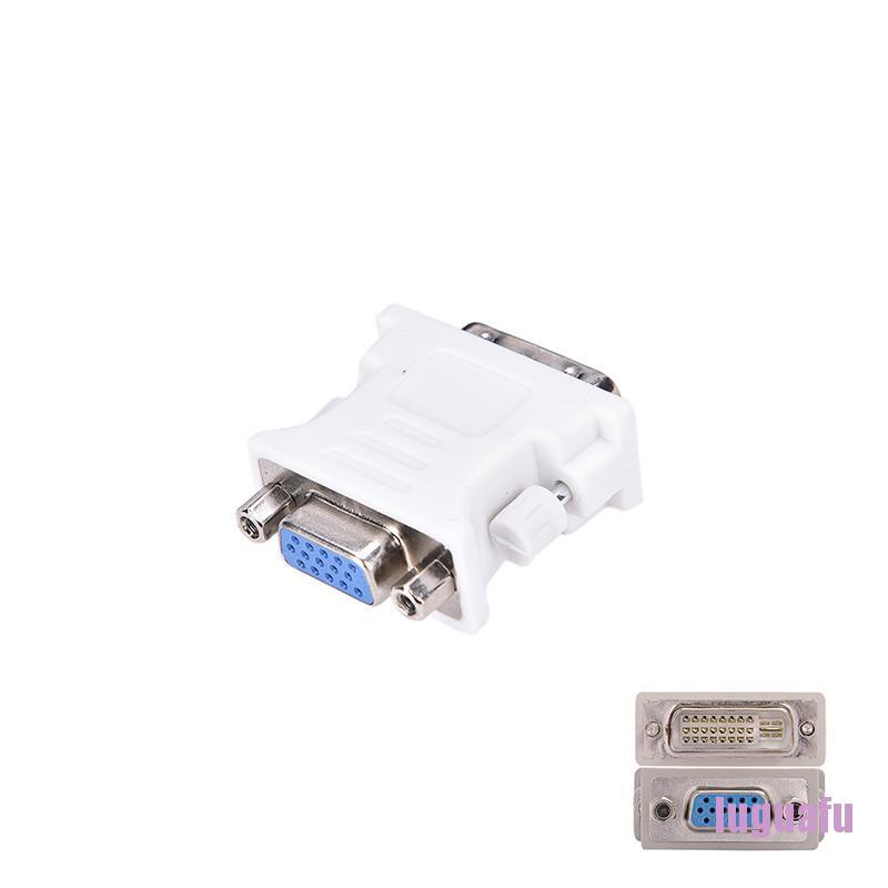 LUG 15 Pin VGA Female to 24+1 pin DVI-D Male Adapter Video Converter for PC Laptop