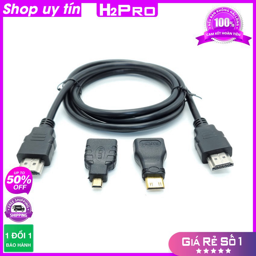 [RẺ VÔ ĐỊCH] BỘ CHUYỂN TÍN HIỆU CỔNG HDMI 3 TRONG 1 CHO ĐẦU CHUẨN HDTV, HDMI sang mini HDMI và micro HDMI
