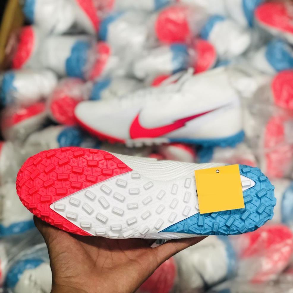 Giày Bóng Đá Mercurial Superfly 7 Elite Vàng Trắng Vạch Đen Cổ Cao TF - Da mềm - Nhẹ - Tặng kem tất chống trơn TTH