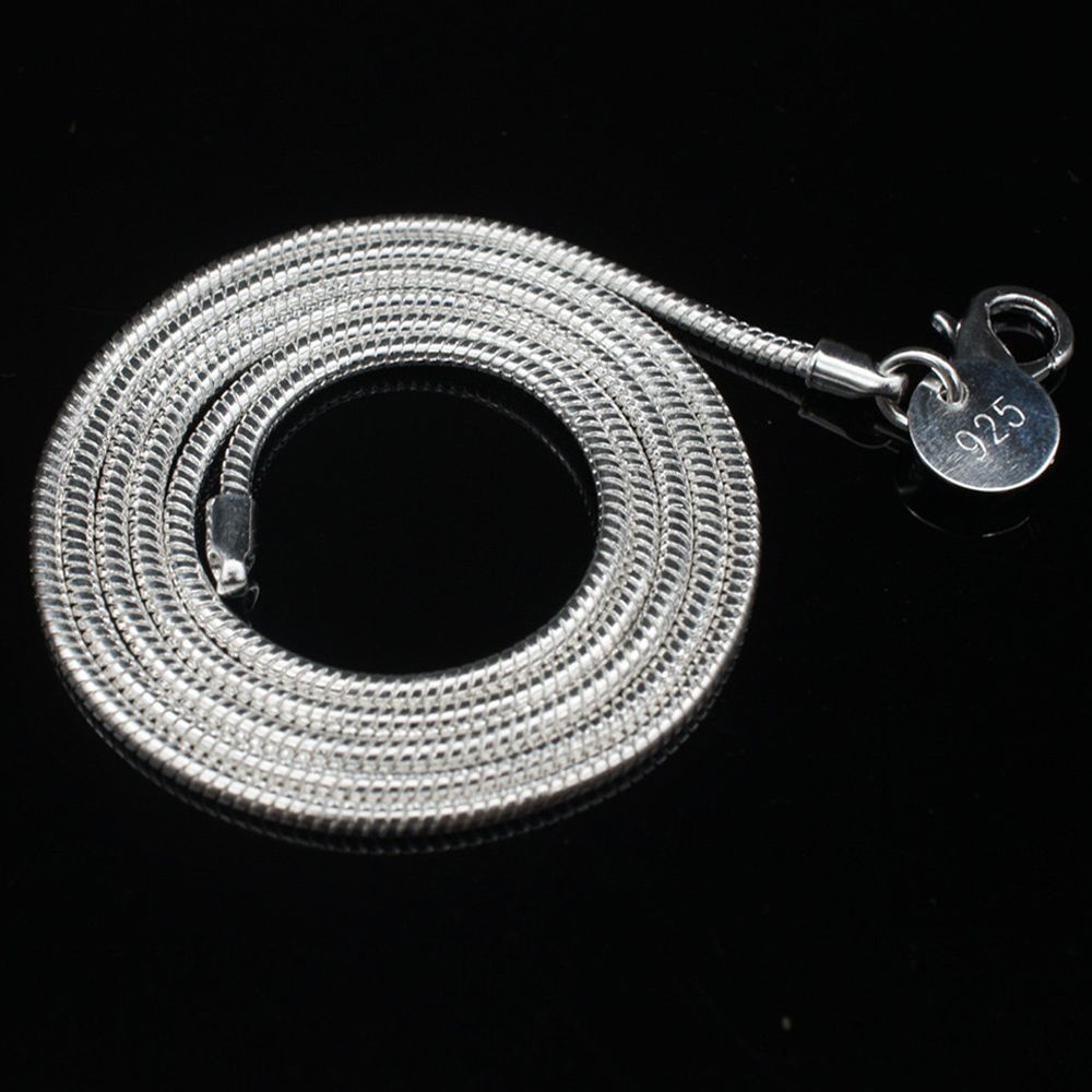 Vòng cổ mạ bạc 925 chuỗi dây rắn 16/ 18/ 20/ 22/ 24 inch thời trang cho nam và nữ