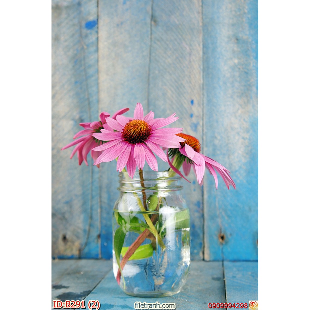 TRANH DÁN TƯỜNG 3D BÌNH HOA, LO HOA NHIỀU MẪU