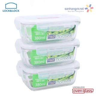 Hộp Thủy Tinh Chịu Nhiệt Chữ Nhật Lock&Lock LLG422 dung tích 380ml