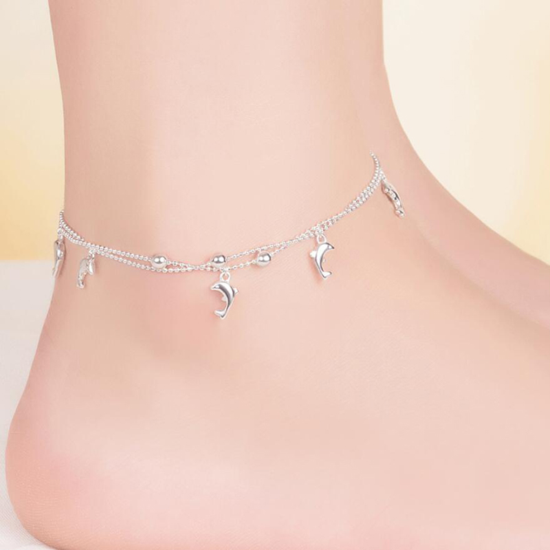 Lắc Chân Fashion Dolphin Anklet for Women Foot Chain Silver Barefoot Ankle Bracelet Jewelry Accessories Gift | BigBuy360 - bigbuy360.vn