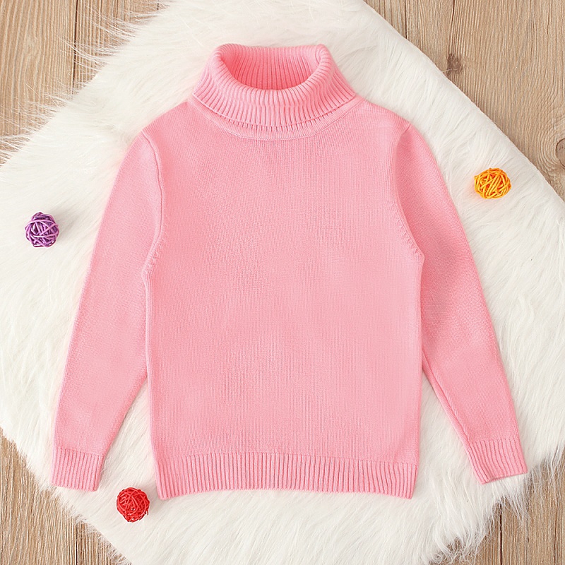 Áo Sweater Cổ Lọ Chất Liệu Cotton Giữ Ấm Cho Bé