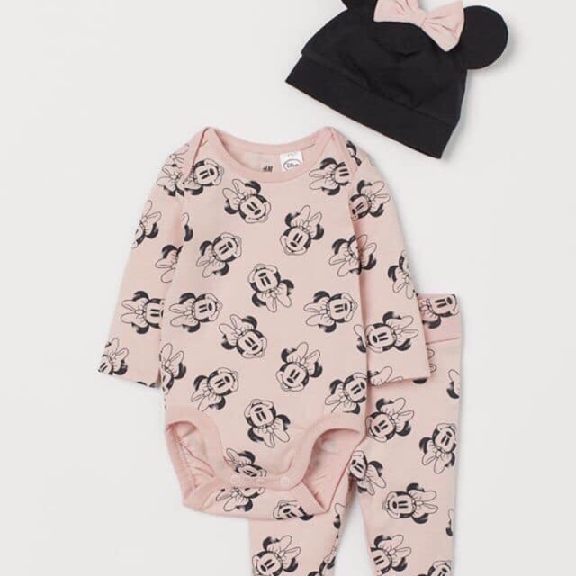 Set mickey hồng 3 chi tiết
